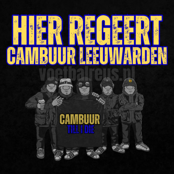 Hier Regeert Cambuur Leeuwarden Sticker 8x8 cm
